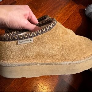 BearPaw Camel Suede Slip-Ons